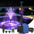 Devopet Pond Fountain Pump Kit, 600GPH Submersible Water Pump with Remote Control LED Lights, 3 Spray Patterns, Adjustable Flow, Quiet Operation, for Pond, Garden, Backyard Water Feature