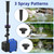 Devopet Pond Fountain Pump Kit, 600GPH Submersible Water Pump with Remote Control LED Lights, 3 Spray Patterns, Adjustable Flow, Quiet Operation, for Pond, Garden, Backyard Water Feature