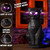 Halloween Animatronics Decorations, 15.7'' Animated Black Cat Decor with Light Up Eyes, Realistic Creepy Meows, Spinning Head, Sound & Motion Activated Haunted House Horror Props for Indoor Outdoor