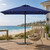 Patio Kingdom 6.5 x 10ft Rectangular Patio Umbrella with Solar Lights, 16 LED Lighted Market Umbrella with Push-Button Tilt and Crank, 6 Sturdy Iron Ribs for Garden, Deck, Pool, Navy Blue