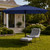 Patio Kingdom 6.5 x 10ft Rectangular Patio Umbrella with Solar Lights, 16 LED Lighted Market Umbrella with Push-Button Tilt and Crank, 6 Sturdy Iron Ribs for Garden, Deck, Pool, Navy Blue