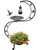 OUISJYER Solar Bird Bath with Flower Planter, S Standing Garden Decor