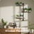 BUTUNITA Rotating Window Plant Shelves 3-Tier, Wooden Window Shelf for Plants, Sill Space-Saving Corner Hanging Wall Stand for Multiple Plants, Indoor Home Decor, Carbonized