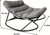 CHIQUERID Oversized Papasan Rocking Chair with Plush Cushion, 350 Lbs Weight Capacity Stable Patio Rocker, Multi Use Indoor Outdoor Lounge Chair for Garden Lawn Bedroom Living Room Balcony, Gray