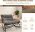 CHIQUERID Oversized Papasan Rocking Chair with Plush Cushion, 350 Lbs Weight Capacity Stable Patio Rocker, Multi Use Indoor Outdoor Lounge Chair for Garden Lawn Bedroom Living Room Balcony, Gray