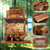 DAZUINIAO Squirrel Feeders for Outside Tree Wooden Squirrel Picnic Table Feeder for Corn Peanut Hanging Chipmunk House The Nut Bar with Squirrel Water Feeder