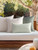 Crumbs Home Modern Farmhouse Fall Linen Indoor Outdoor Lumbar Pillow Cover Only, 12"x20" Water Repellent for Patio, Backyard, Couch, Light Green Neutral Ravenala Palm Tree