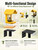 Phikrou Bird Feeder Pole Kit with Squirrel Baffle, 76 Inch Heavy Duty Bird House Pole, 1-Inch Diameter Metal Bird Feeder Stand with Mounting Plate for Outdoor Smart Bird Feeders