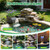 Pond Waterfall Spillway Kit, Pond Waterfall Filter with 980GPH Quiet Pond Pump & Filter Cage, 13 Ft Corrugated Tubing, Filter Media for Outdoor Ponds up to 3,000 Gallons