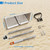 LTSEAME Sand Sifter Rake, 16 Inch Wide Mesh Screen with 51 Inch Pole, Stainless Steel Beach Sieve Tool for Sand Flea, Shell, Shark Tooth Collecting, Multi-Purpose Sifting Kit with Gloves