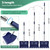 HUMVMV 12" 2-in-1 Chicken Poop Scooper & Rake, 3-Shape Sifting Holes Chicken Coop Rake, Stainless Steel Handle (20–61") - Litter Scooper & Sand Sifting Shovel (U.S. Patent No. D1124534) - Blue