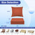 IASEAHK Outdoor Seat Cushion Set, Waterproof & Fade Resistant Patio Chair Cushions, Outdoors Cushion for Patio Furniture, 24 x 24 x 5.75 Inch, Outdoor Couch Cushions with Handle and Ties, Spice