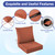 IASEAHK Outdoor Seat Cushion Set, Waterproof & Fade Resistant Patio Chair Cushions, Outdoors Cushion for Patio Furniture, 24 x 24 x 5.75 Inch, Outdoor Couch Cushions with Handle and Ties, Spice