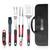 GRILLION 5PCS Grilling Tools for Outdoor Grills - Premium Grilling Utensil Set - Spatula, Tongs, Fork, Thermometer & Brush with Carrying Bag - BBQ Grill Sets for Men - BBQ Grill Accessories Gifts