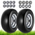 11x4.00-5” Flat Free Lawn Mower Tire and Wheel,11x4.00-5 Lawn Mower Tires,With 3/4" and 5/8" Precision Bearing, 3.4"-5" Center Hub, 350Lbs,Fits Zero-Turn Mowers, Garden Tractors，2 pack