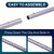 POOLAZA Pool Pole 16ft Heavy Duty,Detachable Aluminum Pole with Double Grip