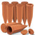 Soilagua Large Terracotta Watering Spikes with Lids, Automatic Plant Waterer Outdoor | Indoor, Vacation Friendly Clay Plant Watering Devices System, Slow Release Self Watering Planter Insert, 8 Pack