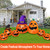 12 Ft Long Halloween Inflatables Pumpkins Outdoor Decor Built-in LED Lights