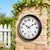 16 Inch Large Outdoor Clock Retro Waterproof Clock Non-Ticking, Black