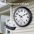 16 Inch Large Outdoor Clock Retro Waterproof Clock Non-Ticking, Black