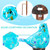 Garden Solar Lights,Solar Garden Stake Lights - Hand Blown Glass Decorative Garden Pathway Lights Outdoor Waterproof Sky Blue Bird Glass Stakes