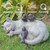 LC LCdecohome Sleeping Cat Garden Statues Outdoor - 12" Sparrows On Cat Figurine Memorial Statue Grave Markers Garden Resin Statues for Outdoor Decor Outdoor Statue Resin 12" x 8" x 4.5"