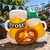 5.4 FT Outdoor Oktoberfest Inflatable Beer Mugs with Pretzel
