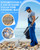 16" Wide Sand Flea Rake - Detachable 54" Handle with Shark Tooth Screen - Steel Beach Rake for Fishing Bait, Shelling, Yard Cleaning