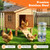 Vlnujuroq Poultry Chicken Water Heater, 80W Heated Chicken Waterer 5 Gallon with 32 °F-122°F Temperature Adjustable, 9 Drinking Windows & LED Display Screen, Poultry Water Deicer for Winter