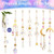 Ferrochef 6 Pcs Plant Propagation Station Colorful Crystal Suncatcher, Handmade Boho Rooting Vase, Hanging Window Plant Propagator Stations Suncatcher with Chain Pendant Ornament Balls