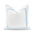 Hofdeco Premium Coastal Hampton Style Patio Indoor Outdoor Pillow Cover Only, 20"x20" Water Resistant for Backyard, Couch, Baby Blue Embroidered Square Line