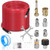 100FT Sewer Jetter Kit for Pressure Washer, 1/4''NPT Drain Cleaner Hose 5800PSI, Pressure Washer Cleaning Kit with Corner Rotating Button Sewer Jetting Nozzles, Quick Connect Set