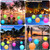 LOQOMI Solar Floating Pool Lights 4 Pack， 14 Inch 16 Color Changing LED Inflatable Balls,Waterproof Inflatable Solar Pool Light，Light Up Beach Balls for Pool Decorations Outdoor