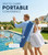 PASAMIC 7FT Floating Table Umbrella with Base & Cup Holder, Portable Pool Umbrella for Inside of Pool, Floating Poolside Shade Include Easy Carry Bag for Swimming Area, Beach, Lake House, Navy