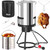 30QT Stainless Steel Turkey Fryer | Outdoor Fryers with Cover | Basket
