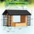 Gbekery Wooden Bird Feeder with Double Suet Metal Cage for Outdoors Hanging