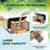 Gbekery Wooden Bird Feeder with Double Suet Metal Cage for Outdoors Hanging