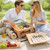 Hap Tim Multifunctional Wicker Picnic Basket Set for 2 with Picnic Table & Blankets, Gifts for Couple, Engagement, Wedding, Bridal Shower, Family, White Elephant(Y2604)