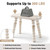 HuiDao Farmhouse Small Wooden Stool, 100% Solid Wood Rustic Plant Stool
