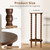30" Tall Plant Stand Indoor, Round Rubber Wood Corner Plant Shelf Holder