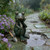 ResinHaven 10" H Meditation Frog Lawn & Garden Statue, Verdigris Green
