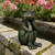 ResinHaven 10" H Meditation Frog Lawn & Garden Statue, Verdigris Green
