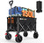 Blomoba Collapsible Wagon Cart, 150L Foldable Wagon with Wide Wheels, Black