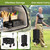 Blomoba Collapsible Wagon Cart, 150L Foldable Wagon with Wide Wheels, Black