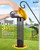 iBorn Finch Feeders for Outside,Thistle Bird Feeders for Outdoors Hanging,Nyjer Seed Feeder,Metal Mesh Tube Bird Feeder 13.5 Inch with 17cm Weatherproof Large Roof and Tray,2.2 LB Capacity,Yellow