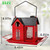 Solar Bird Feeder for Outdoors - Red Metal Hanging Bird Feeder with Solar Light, Decorative for Wild Cardinals, Finches, Weatherproof Backyard Garden Decor Ideal Gift for Women Mom Grandma