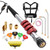 ALPSLUX Gutter Cleaning Tools 24 FT Telescoping Pressure Washer 3 Extension Wands, Gutter Cleaner Attachment, Brush Head, 5 Spray Nozzle Tips, 3 Hose Adapters and Adjustable Support Belt