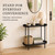 Floraluxe Large Metal 2-Tier Multi-Purpose Stand – Sleek Black Indoor/Outdoor Oval Shelving Unit; Modern Storage Rack for Home Decor, Books, Bathroom Essentials, or Plants