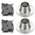 CraftyDream 2 Sets Metal Spinner Plate and Funnel Kit 2.25x2.25 Inch Spinner Plate 3.5x1.5 Inch Funnel 4 Outlets Deer Feeder Parts for Game Feeder Deer Squirrel