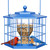 Birdream Squirrel Proof Bird Feeders for Outdoor Hanging, Metal Cage Bird Feeder with Rain Proof Covered for Wildbirds Bluebird Finches, Blue